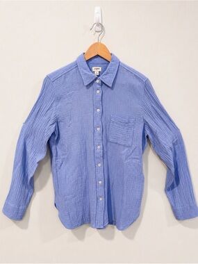 J.Crew Blue Cotton Gauze Button Down Shirt Small S